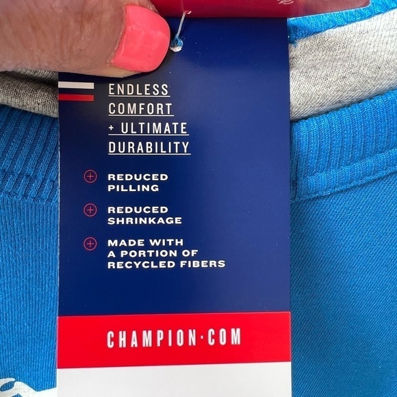 NWT-CHAMPION-MEN'S Powerblend Fleece Logo Sweatshirt - Picture 5 of 9